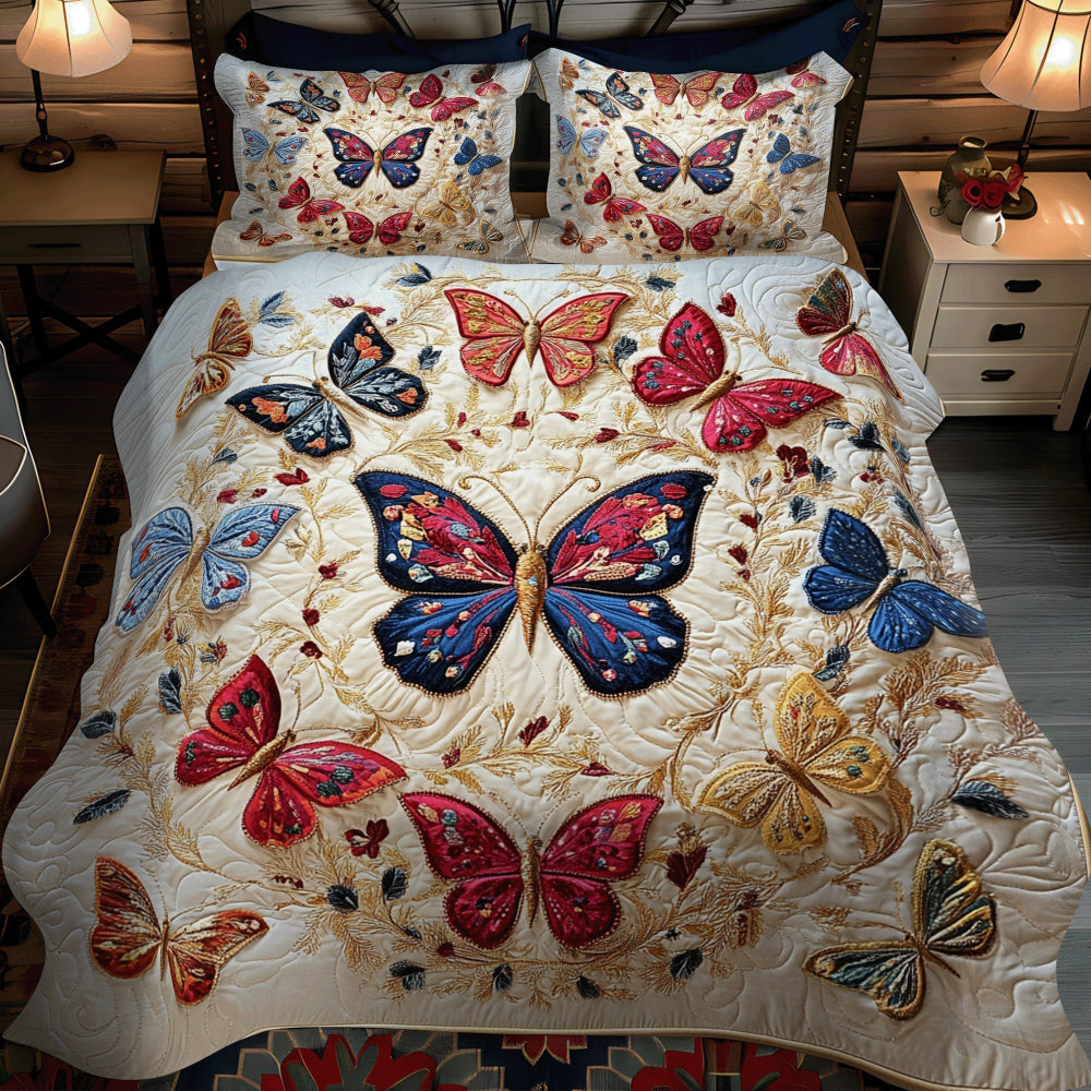 Gifts For Butterfly Lovers Quilt Bed Set Enchanted Butterfly - Blanket - GoDuckee