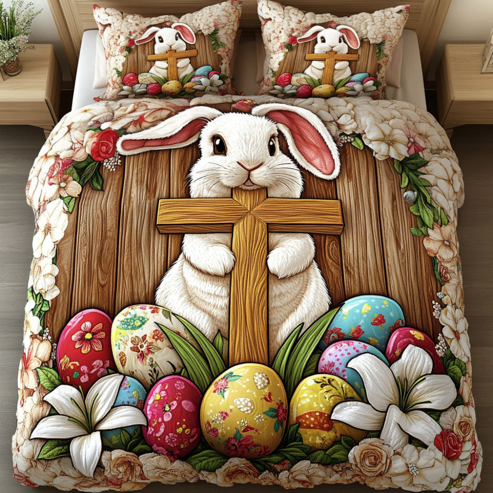 Gifts for Rabbit Lovers Quilt Bed Set Faithful Bunny - Blanket - GoDuckee