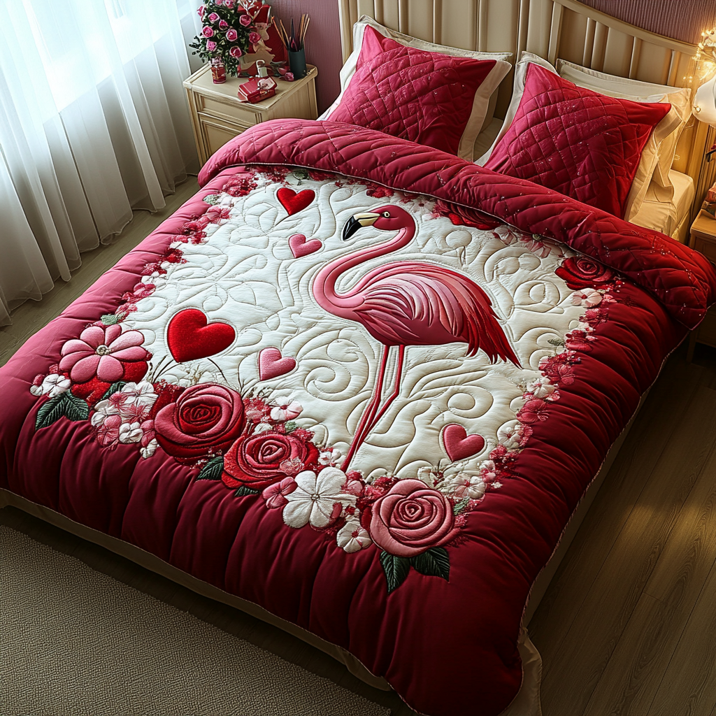 Gifts For Flamingo Lover Quilt Bed Set Flamingo Bliss - Blanket - GoDuckee