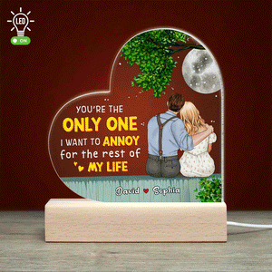 You're The Only One, 03ACDT030323TM Personalized 3D Led Light Wooden Couple Gift