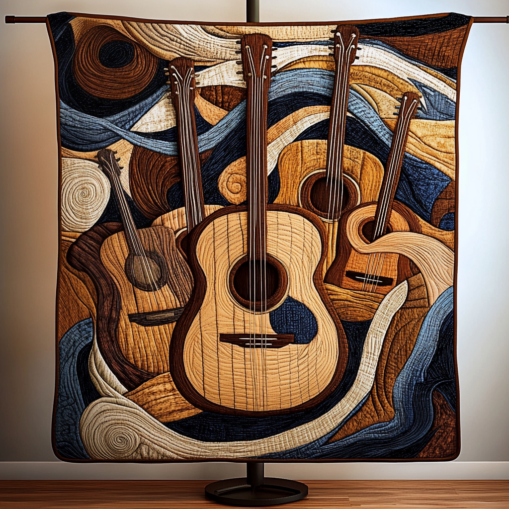 Personalized Gifts For Guitar Lover Blanket Guitar Flow - Blanket - GoDuckee
