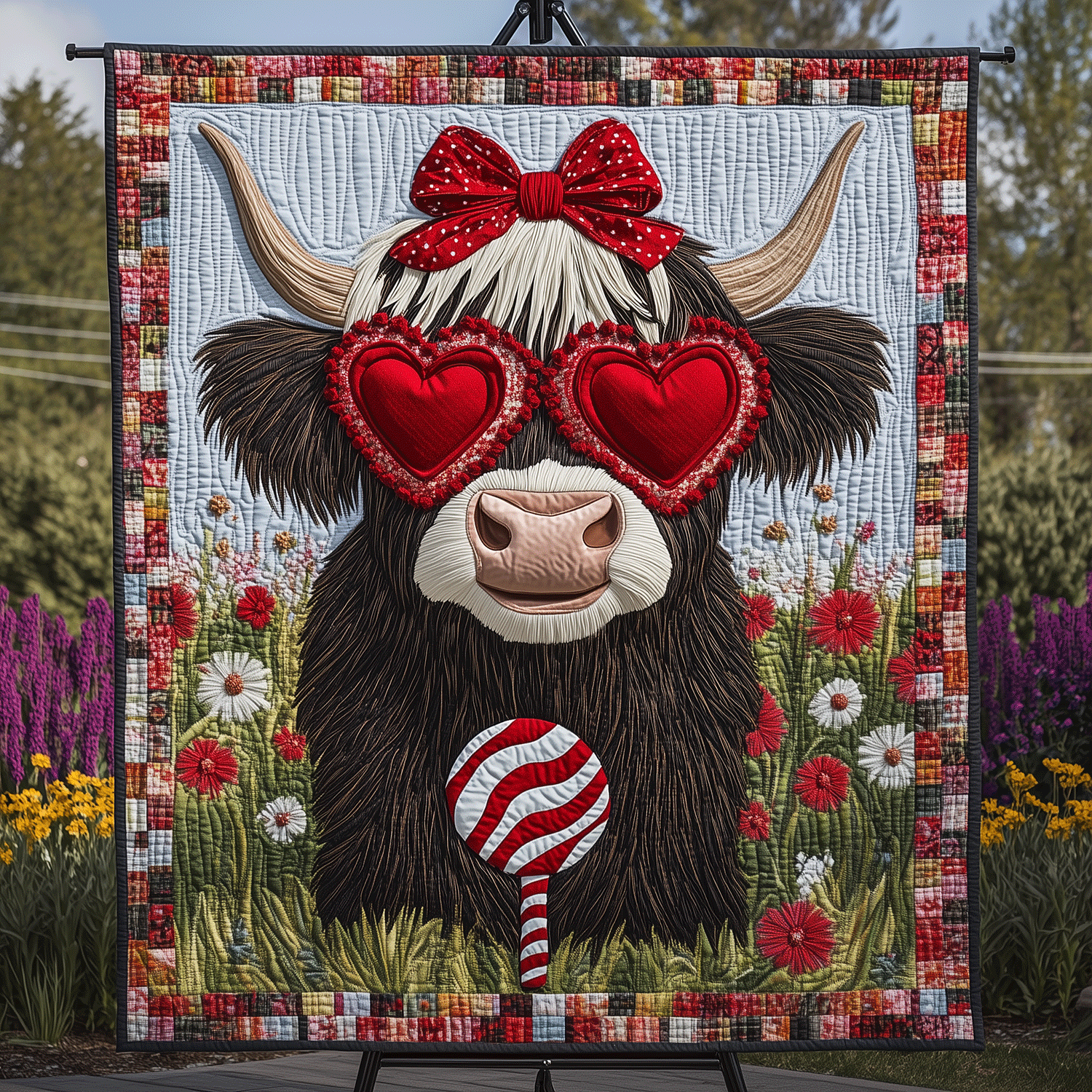 Gifts For Highland Cow Lovers Blanket Happy Highland Cow In Dreamy Meadow - Blanket - GoDuckee