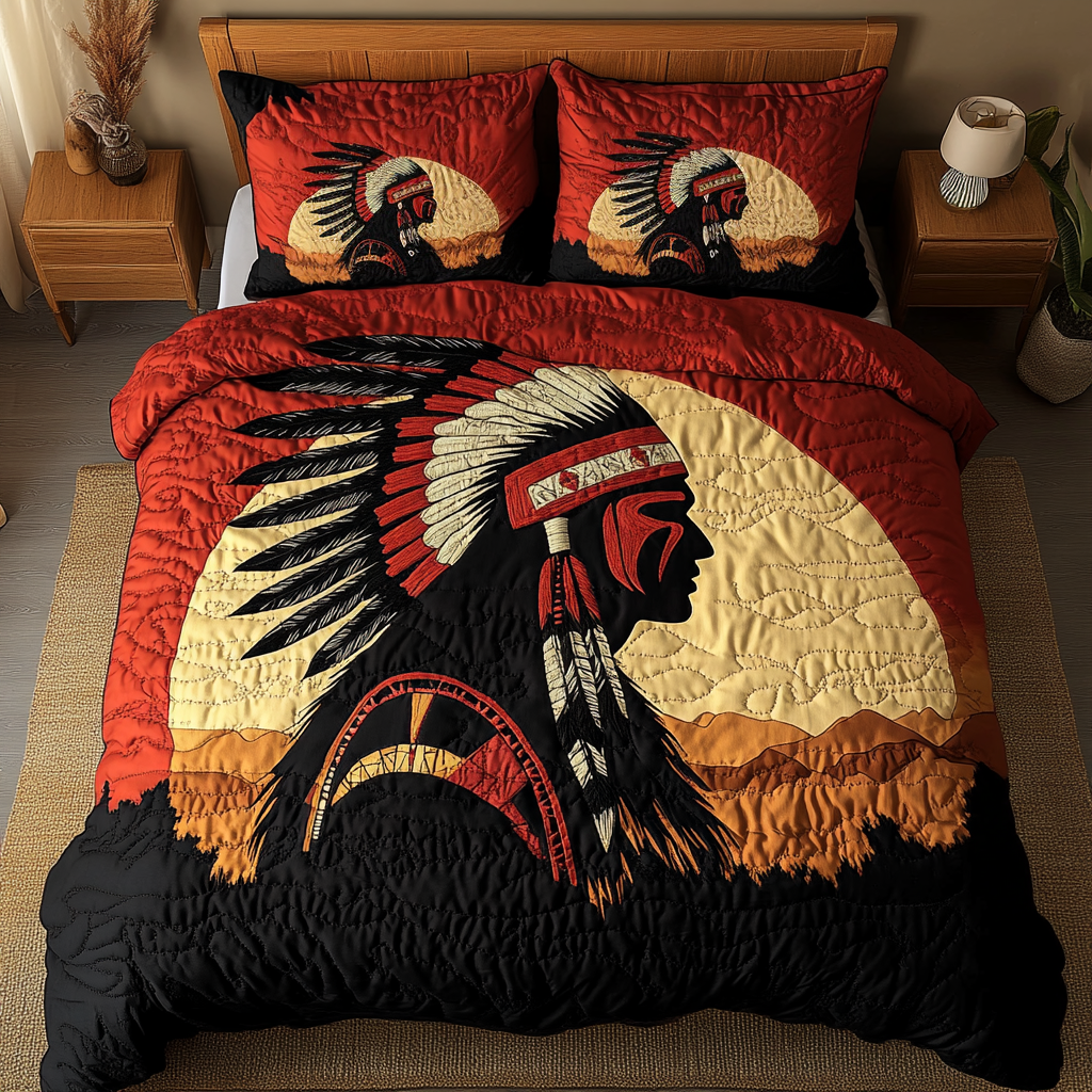 Gifts For Native American Quilt Bed Set Heritage Glory - Blanket - GoDuckee
