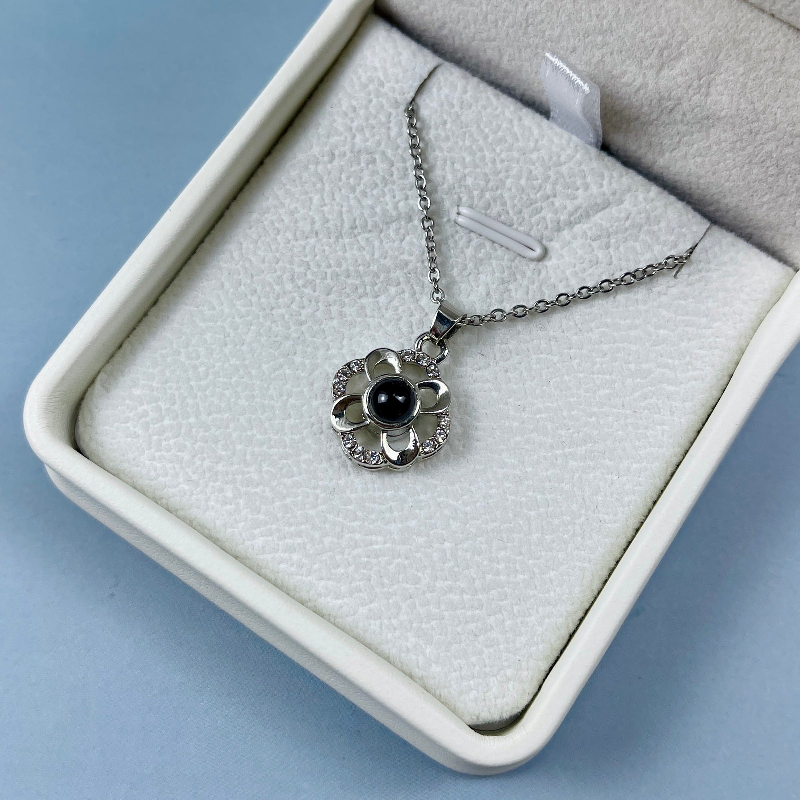 Custom Photo Projection Necklace - Sparkling Bloom Charm 25 11acxx140325 - Necklace - GoDuckee