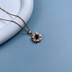 Custom Photo Projection Necklace - Lovely Sunflower Charm 13 04acxx140325 - Necklace - GoDuckee