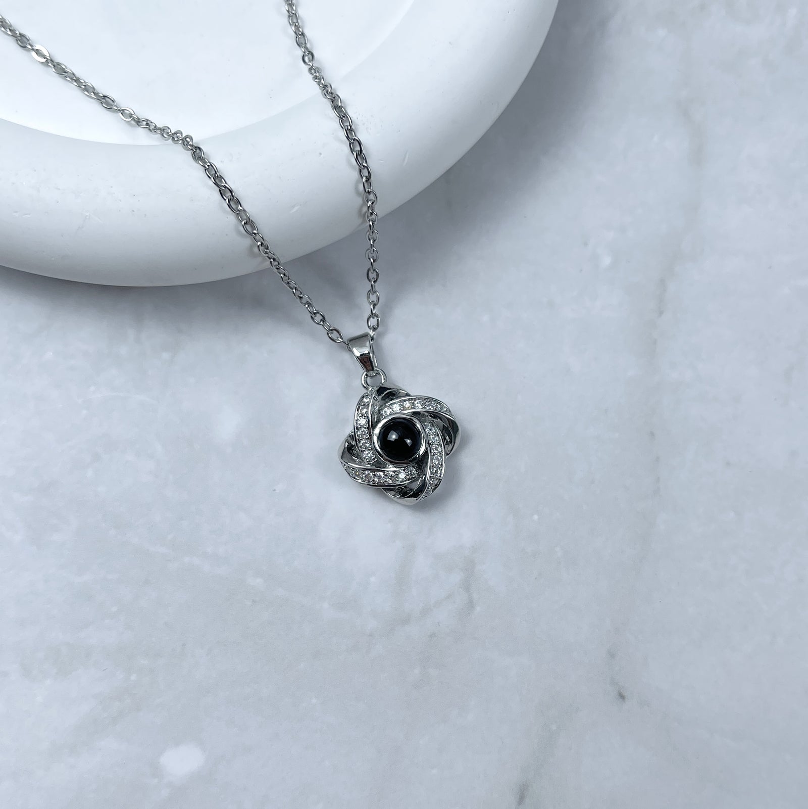 Custom Photo Projection Necklace - Eternal Twirl Charm 40 12acxx140325 - Necklace - GoDuckee