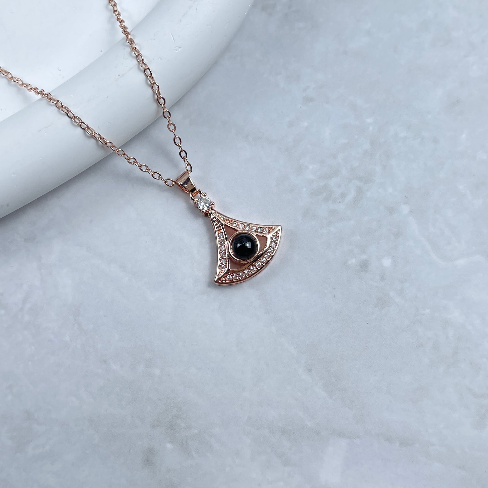 Custom Photo Projection Necklace - Mystic Eye Charm 32 14acxx140325 - Necklace - GoDuckee