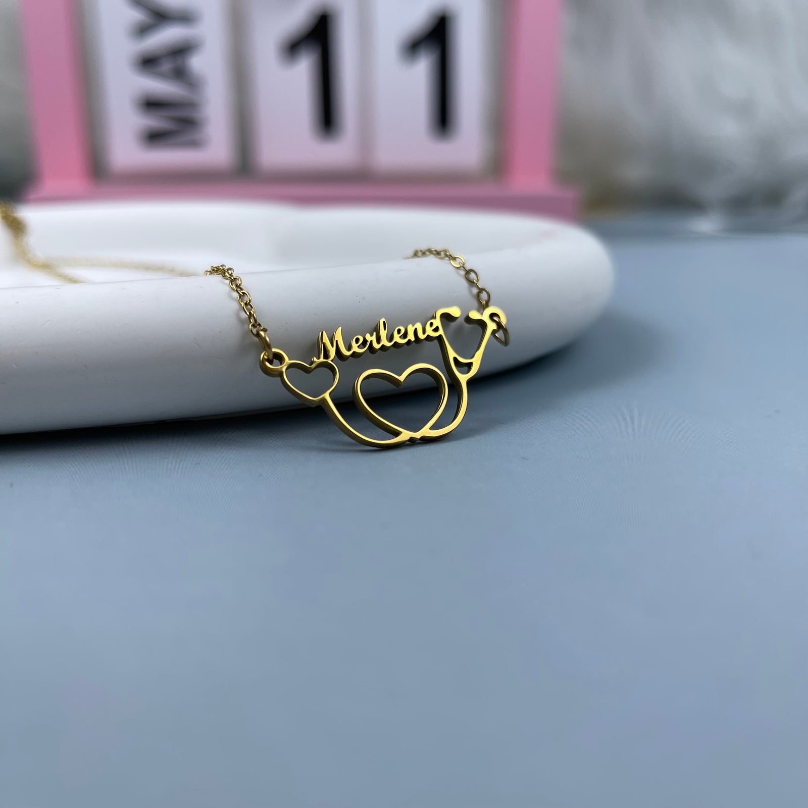 Personalized Name Necklace - Earpiece Tubing Charm 11 20acxx140325 - Necklace - GoDuckee