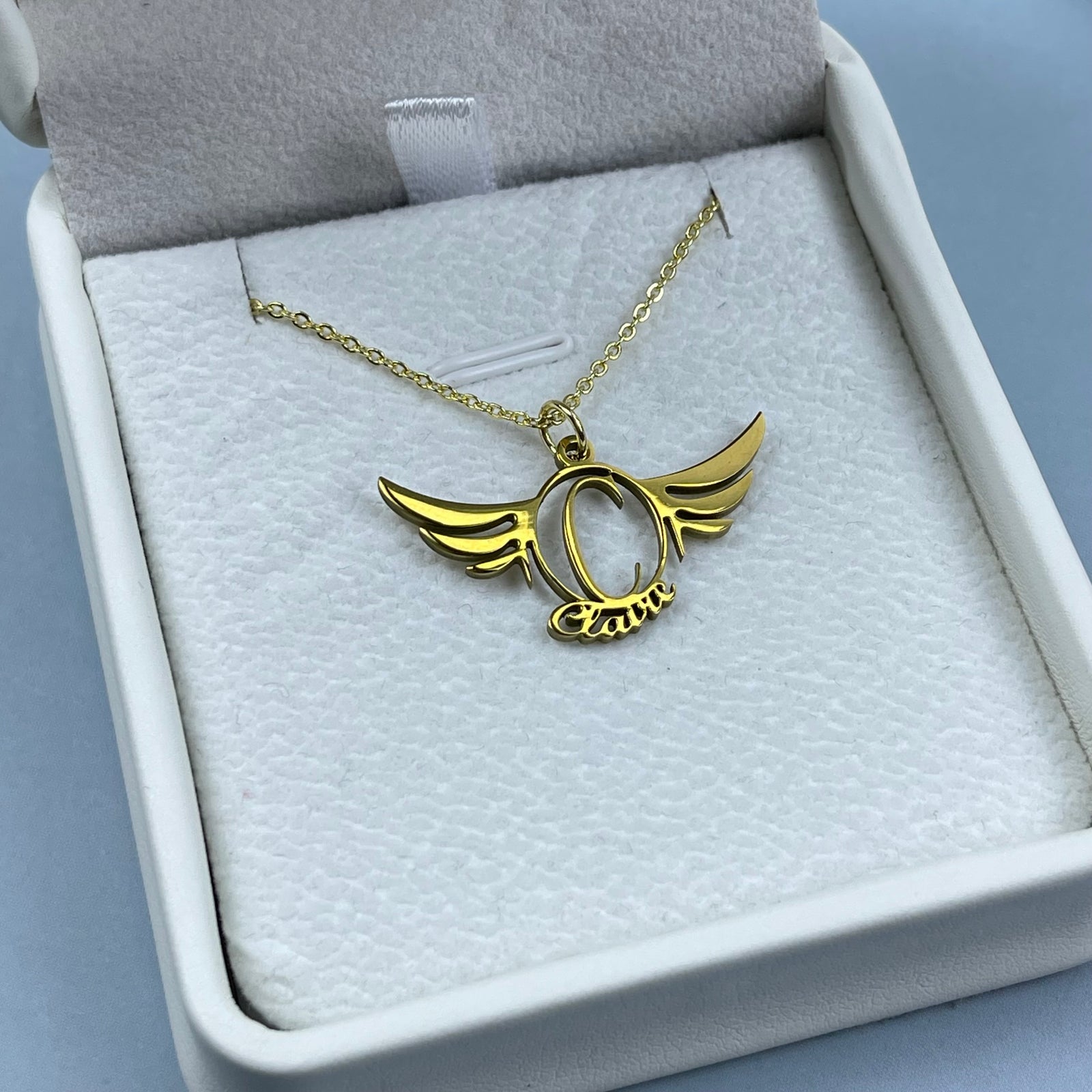 Personalized Name Necklace - Angel Wing Charm 35 25acxx140325 - Necklace - GoDuckee