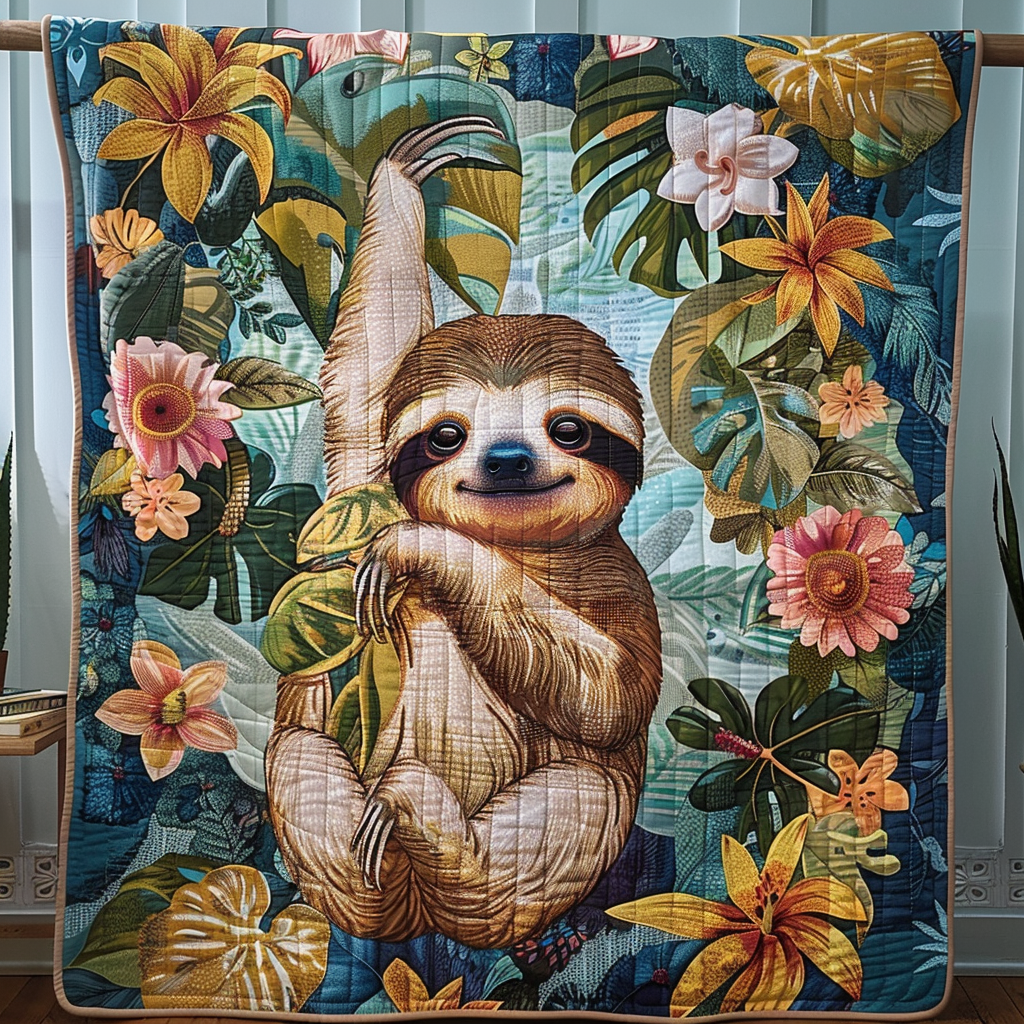 Gifts For Sloth Lover Blanket Leisurely Sloth - Blanket - GoDuckee