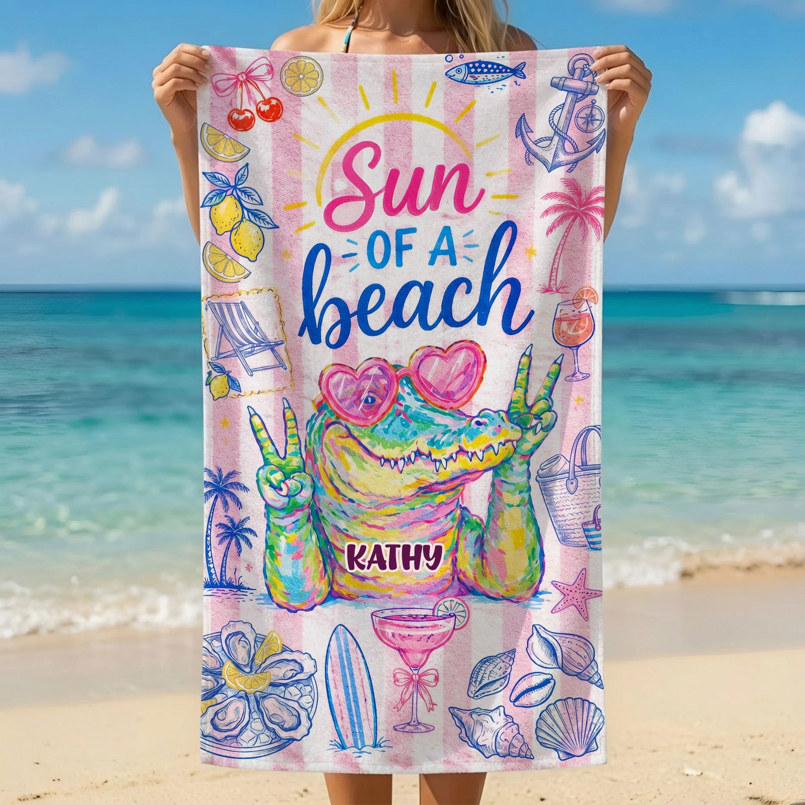 Preppy Sassy Girly Beach Towel, Personalized Gifts For Slay Girls 05qhti200726 - Beach Towel - GoDuckee
