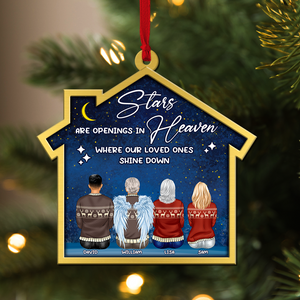 Stars Are Openings In Heaven Where Our Loved Ones Shine Down- Personalized Ornament - Custom Shape Ornament -Gift For Family- Family Heaven Star Ornament - Ornament - GoDuckee