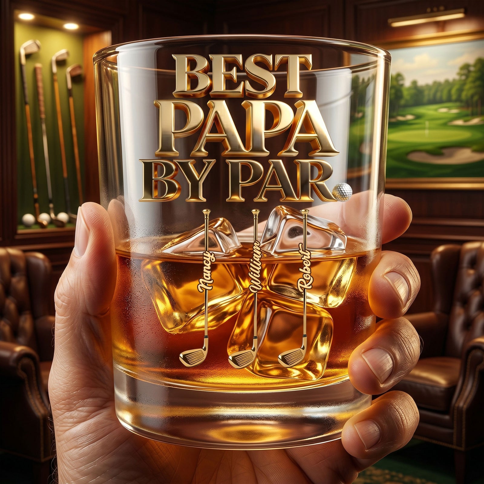 Legendary Golf Dad Round Glass - Personalized Gifts For Dads 03PGTI130526 - Glass - GoDuckee