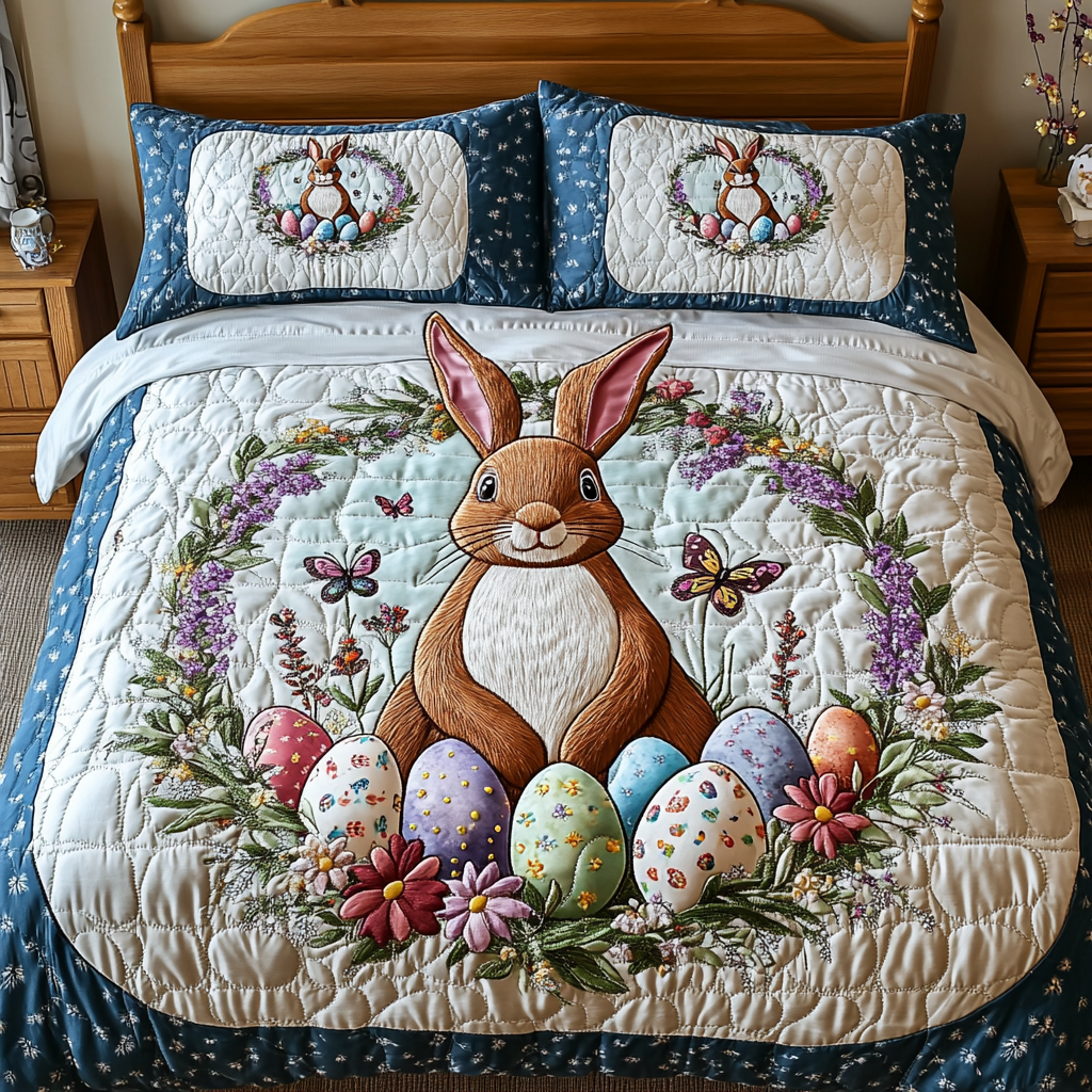 Gifts For Easter Quilt Bed Set Meadow Bloom - Blanket - GoDuckee