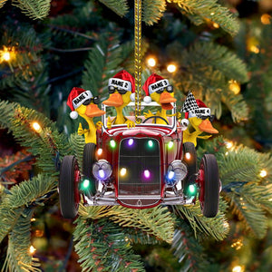 Hot Rod Duck - Personalized Christmas Ornament - Christmas Gift For Best Friends - Ornament - GoDuckee