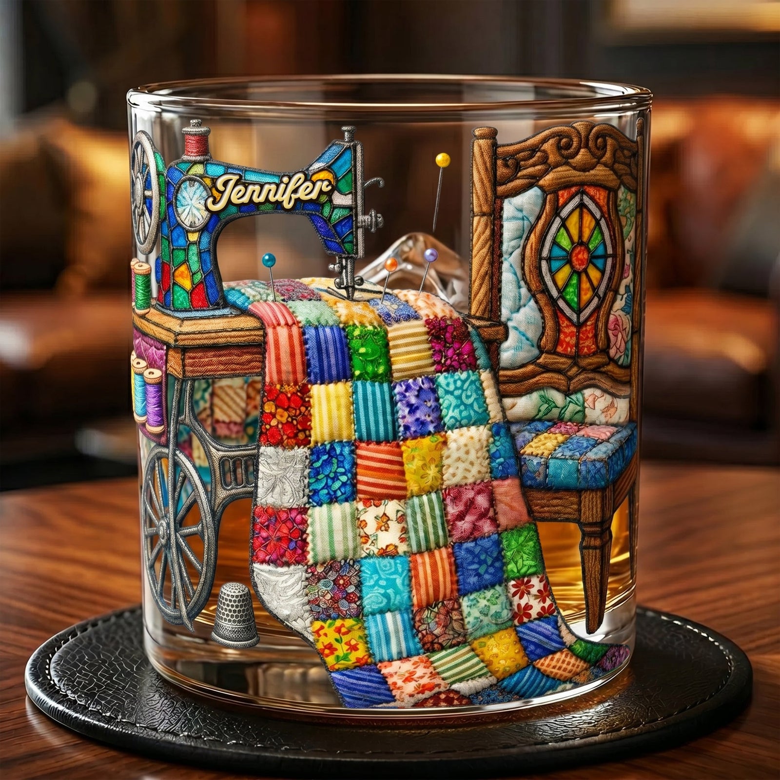 The Quilter's Sanctuary Drinking Glass - Personalized Gifts For Sewing Lovers 04ohti080626 - Glass - GoDuckee