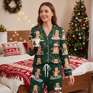 Funny Christmas Pajama Set - Personalized Button Up Pajama Set 01TYTI050926