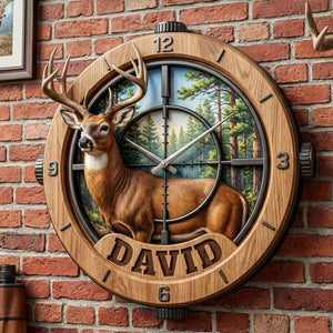 Deer Hunting Hanging Wall Clock - Personalized Gifts For Hunting Lovers 04kiti241225 - Hanging Wall Clock - GoDuckee