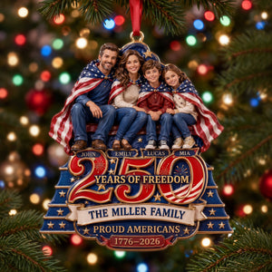 Custom Photo Proud American 250th Christmas Ornament, Personalized Gifts For Family 05qhti220826
