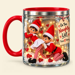 Cheeky Couple Christmas Red Accent Coffee Mug - Personalized Gifts For Couple 04huti211026