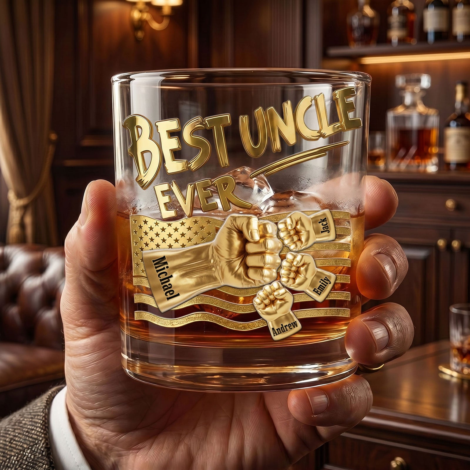 Power Fist Drinking Glass - Personalized Gifts For Uncles 052ohti220526 - Glass - GoDuckee