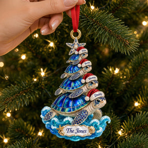 Jolly Turtle Flow Acrylic Ornament - Personalized Christmas Gifts For Family 01qhti051026 - Ornament - GoDuckee
