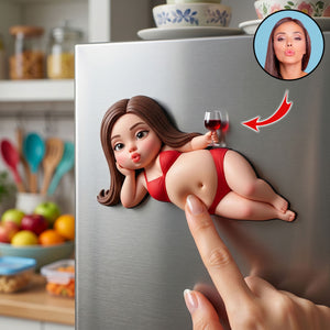 Big Belly, Bigger Love - Custom Photo Gifts For Couple Anti-Collision Acrylic Fridge Magnet 04HUTI100626 - Fridge Magnet - GoDuckee