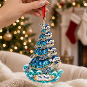 Jolly Turtle Flow Acrylic Ornament, Personalized Gifts For Family 04qhti080926