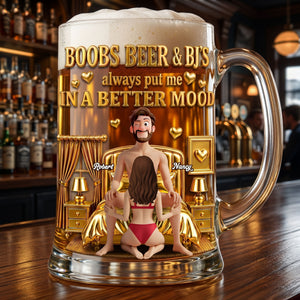 Playful Couple Beer Glass - Personalized Gifts For Couples 03NATI110626