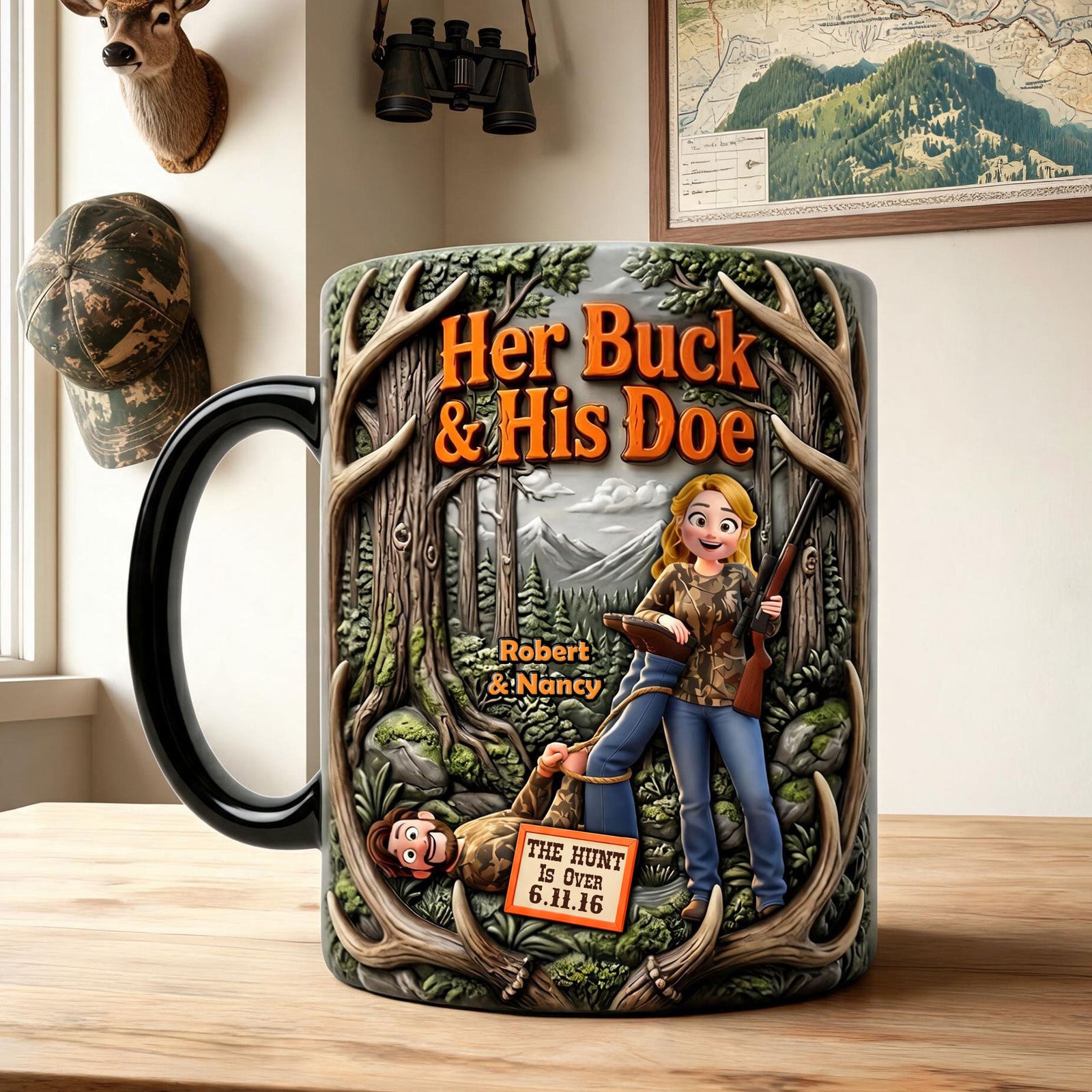 Hunting Couple Magic Mug - Personalized Gifts For Couple 03huti020626 - Coffee Mug - GoDuckee