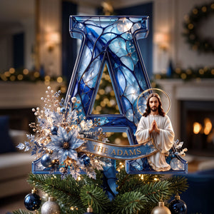 Jesus Lover Alphabet Christmas Tree Topper - Personalized Gifts For Christian Family 04pati200826