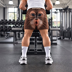 Cute Monkey Face Men's Beach Shorts - Personalized Gift For Him 03QHTI210926