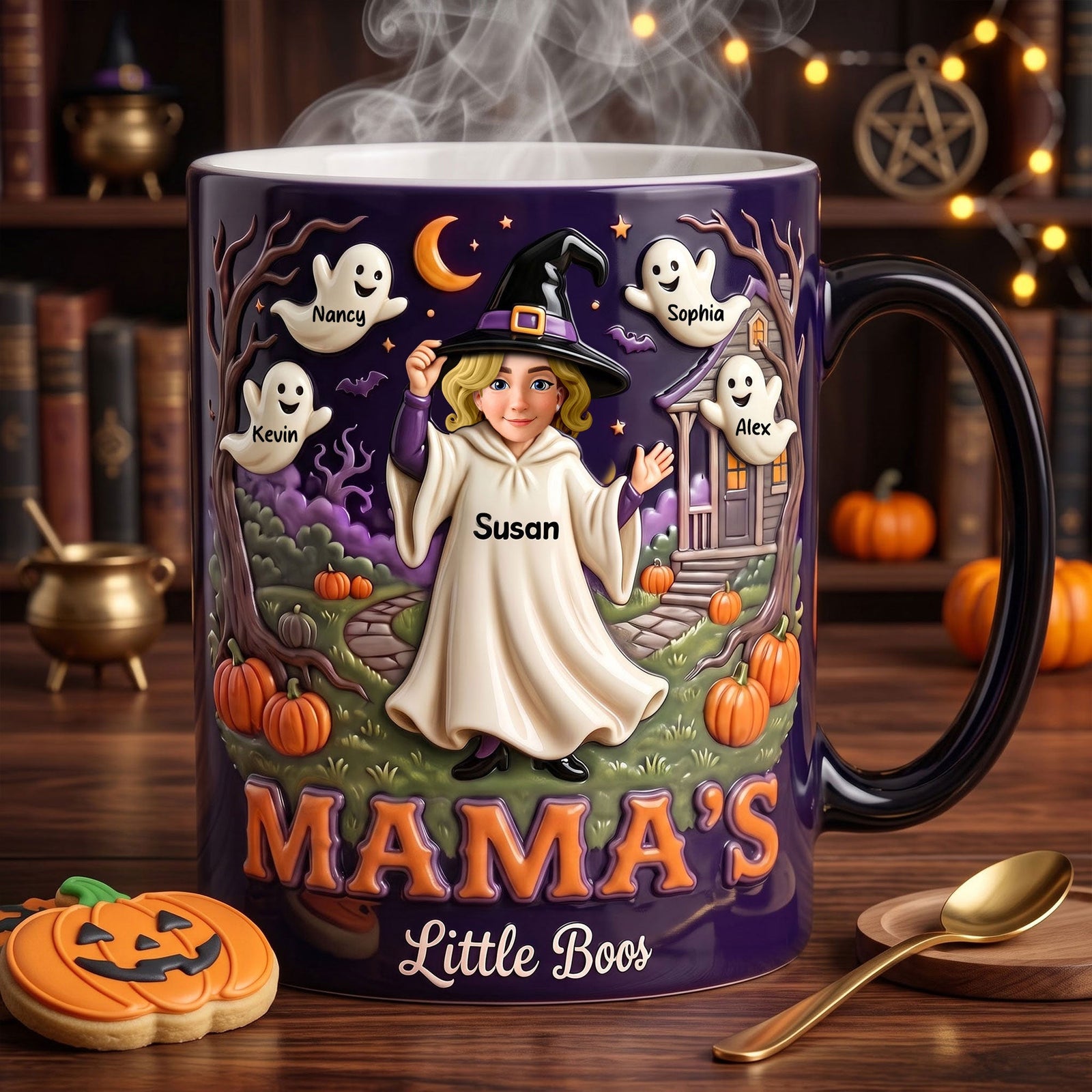 Grandma, Mama's Little Boos Magic Mug - Personalized Gifts For Halloween Magic Mug 05TOTI300726 - Coffee Mug - GoDuckee
