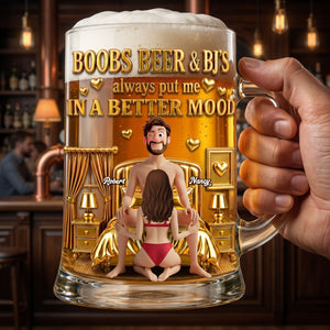 Playful Couple Beer Glass - Personalized Gifts For Couples 03NATI110626