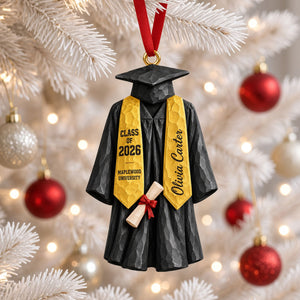 Graduation Gown Ornament - Personalized Gifts For Graduation Celebration Christmas Ornament 01NATI121026 - Ornament - GoDuckee