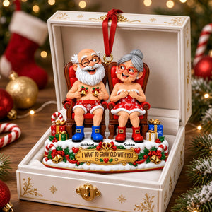 Naughty Old Couples Acrylic Ornament - Personalized Christmas Gifts For Couples 04ohti081026 - Ornament - GoDuckee
