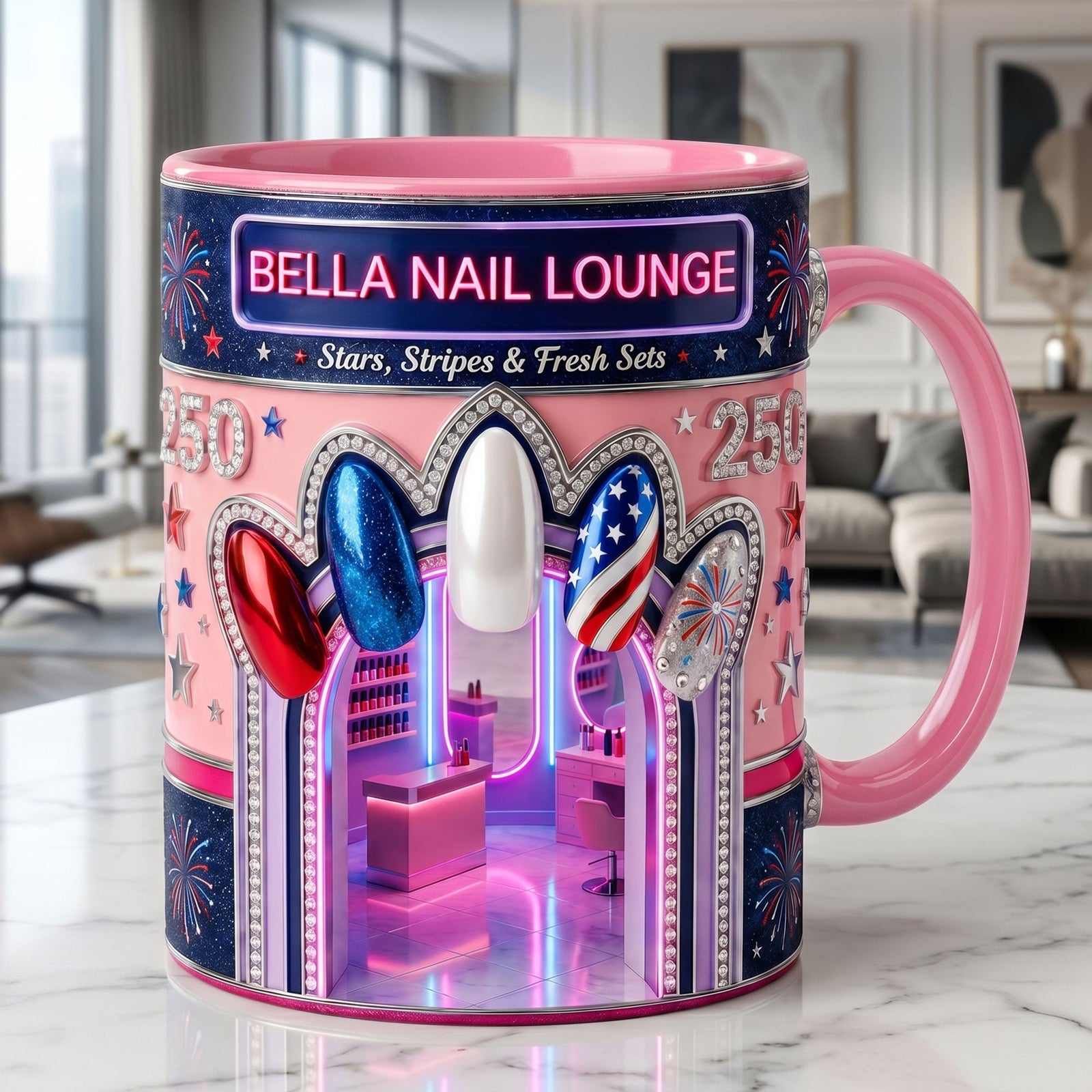 Red, White & Nailed It Coffee Mug - Personalized Gifts 05HATI240626 - Coffee Mug - GoDuckee