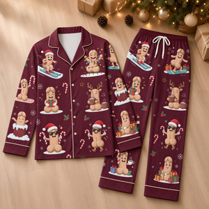 Funny Christmas Pajama Set - Personalized Button Up Pajama Set 01TYTI050926