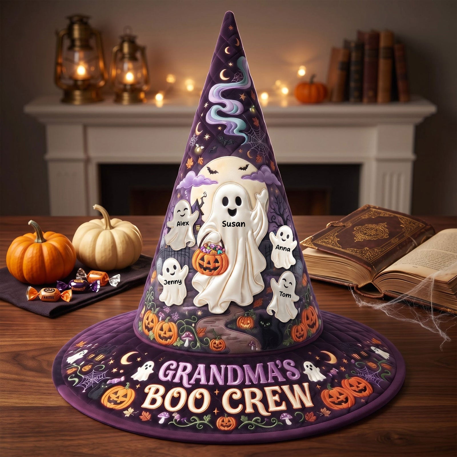 Mama's Boo Crew Quilted Witch Hat - Personalized Halloween Gifts 03TYTI120826 - Quilted Witch Hat - GoDuckee