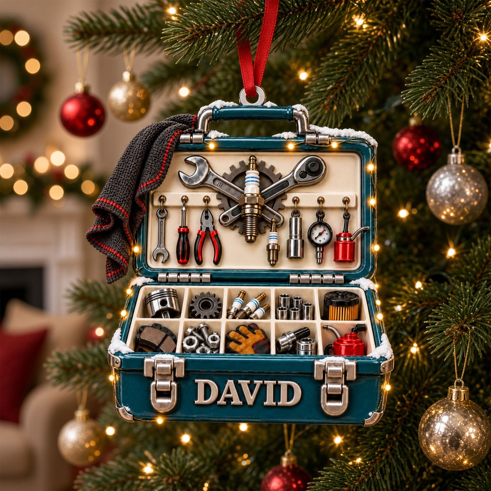 Mechanic Tool Box Christmas Ornament - Personalized Gifts For Mechanics 05TTTI091026 - Ornament - GoDuckee
