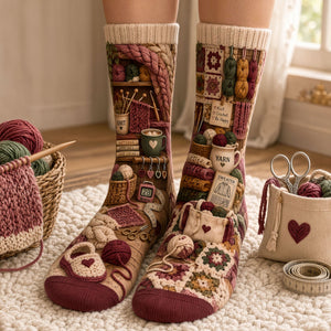 In My Knitting Era Socks - Personalized Gifts For Knitting Lovers 03HATI220926 - Socks - GoDuckee