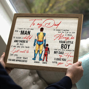 To My Super Dad, Will Always Be My Hero - Personalized Canvas Print - Gift For Father, Grandpa - Poster & Canvas - GoDuckee