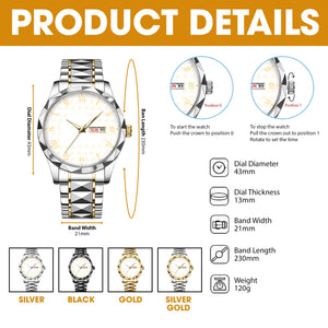 (LUX) Personalized Gifts For here - Personalized Stainless Steel Men's Watch - MÃ (Copy) - Men's Watch - GoDuckee