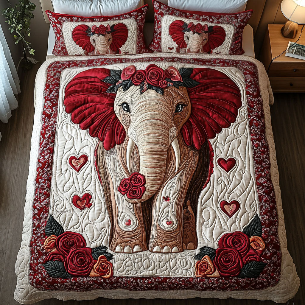 Gifts For Elephant Lover Quilt Bed Set Paws and Kisses - Blanket - GoDuckee