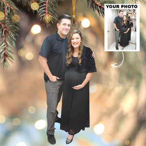 Custom Photo Gifts For Couple, Pregnancy Photo Christmas Ornament 28pgxx290824 - Ornament - GoDuckee