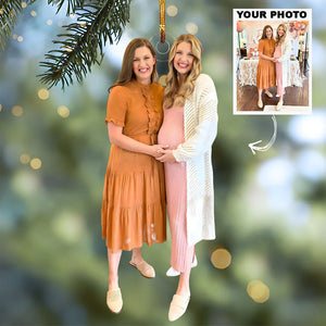 Custom Photo Gifts For Couple, Pregnancy Photo Christmas Ornament 28pgxx290824 - Ornament - GoDuckee