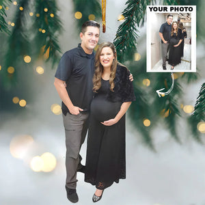 Custom Photo Gifts For Couple, Pregnancy Photo Christmas Ornament 27pgxx290824 - Ornament - GoDuckee