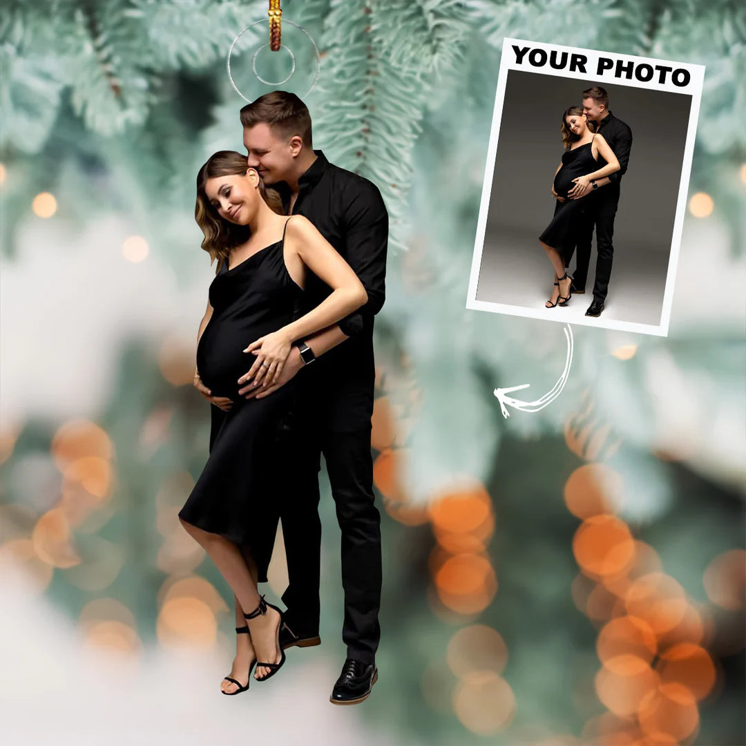 Custom Photo Gifts For Couple, Pregnancy Photo Christmas Ornament 28pgxx290824 - Ornament - GoDuckee