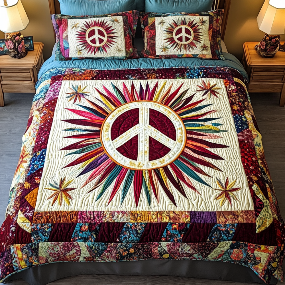 Gifts For Hippie Lovers Quilt Bed Set Serenity Glow - Blanket - GoDuckee