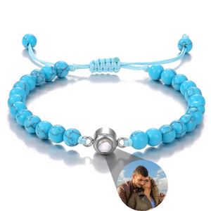 Personalized Gifts For Couple Natural Stone Bracelet Custom Photo - Bracelets - GoDuckee
